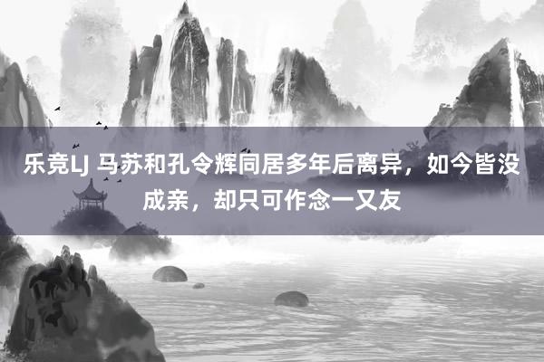 乐竞LJ 马苏和孔令辉同居多年后离异，如今皆没成亲，却只可作念一又友