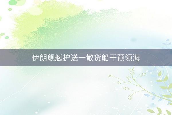 伊朗舰艇护送一散货船干预领海